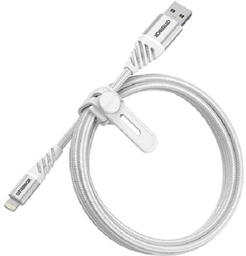 OtterBox cavo 1M USB-A a Lightning di ricarica Premium intrecciaa, Bianca | Cavo ultra robusto, flessibile, estato per resistere a piegature