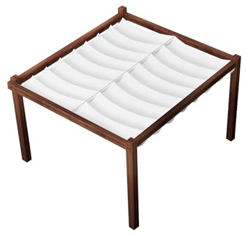 SunShade. Toldo retráctil Resistente al Agua (3 x 5, Blanco). Estructura de Madera no incluida