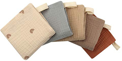 Musselintücher Für Babys(23x23cm), Neugeborene, Unisex, Lätzchen, Baby, Mädchen, Jungen, Bequem, Musselin, Spucktuch, 5 Stück