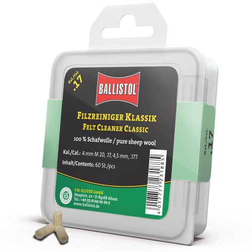 Ballistol Unisex – Erwachsene 23188 Filzreiniger, neutral, Kaliber .17/4,5 mm-60 Stück