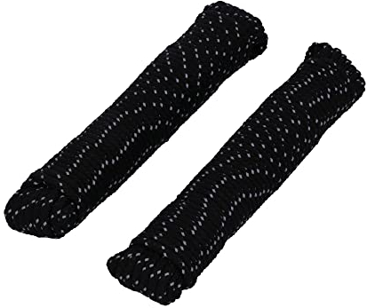 HELPMATE Nylonseil schwarz - PPM, Allzweckseil reflektierend, Spannseil, schwimmfähige Zeltschnur als Camping Zubehör, DIY - Hundeleine, Nylonschnur, geflochtene Schnur, 2 x 15 m, 5 mm