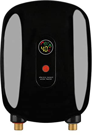Instantaneous Electric Water Heater, 3KW Self-Adjusting Instant Electric Water Heater, Digital Display Touch Screen Water Heater, Overheating Protection,Black