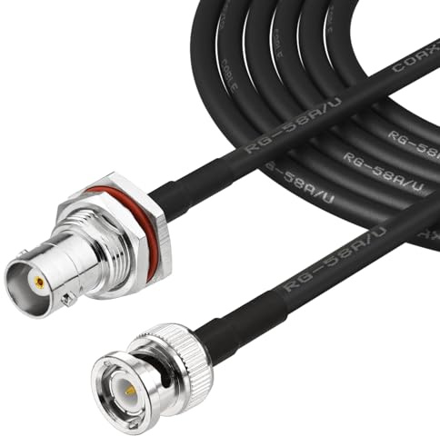 Superbat 7m BNC Verlängerungskabel RG58 BNC -Stecker auf Buchse Bulkhead 50 Ohm Koaxialkabel Schottkupplung für Funkmikrofon Amateurfunk CCTV Antenne
