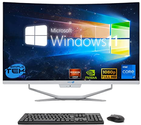 SIMPLETEK - PC All in One Curved Display 27 Core i7 Video Card RX550 4GB Windows 11 | 16GB RAM SSD 960GB | Work, Gaming
