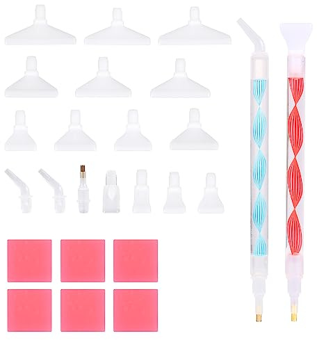 25 Stück Diamond Painting Set, Zubehör Mit Komfortgriff Ergonomisch für Diamantmalerei-Hobby (Rot, Blau)