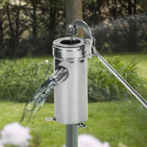 Pompa per pozzo a pressione manuale, Pompa di aspirazione in acciaio inossidabile, Pompa per acqua per pozzo profondo, Pompa a mano per pozzo a pressione vecchio stile, Aumenta il flusso d'acqua