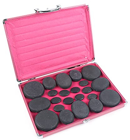 Begoniape Hot Stone - Set di riscaldatori con 20 pietre massaggianti basalto, per salone di bellezza e massaggi