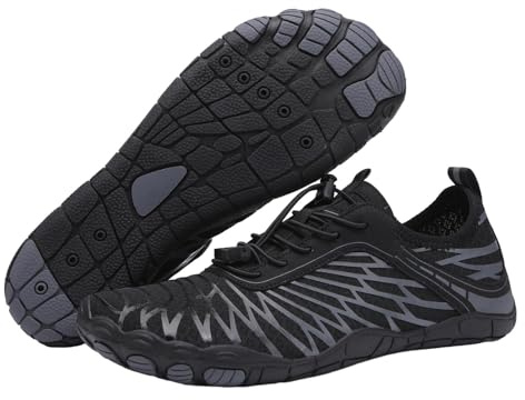 StoneLiquid Hike Barefoot Womens, Healthy & Non-Slip Barefoot Footwear Unisex (Black, Adult, Women, 9, Numeric Range, US Footwear Size System, 9.5, Medium)