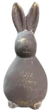 Ostern Deko Hase Figur 16,5cm aus Zement - Osterhasen stehend als Frühlingsdeko, Osterdeko, Gartendeko für Außen - Osterdekoration vintage für den Garten, Balkon wetterfeste Frühling Dekoration