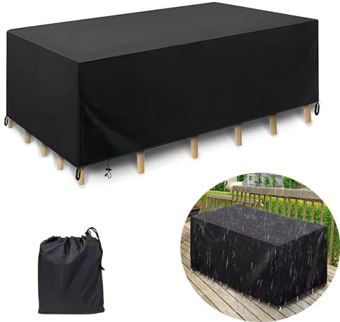 HNYDM Gartenmöbel Abdeckung wasserdichte 220x220x55cm 420D Oxford Gewebe Abdeckung für Gartenmöbel Wasserdicht Abdeckplane Winterfest Anti-UV Gartentische Schutzhülle für Balkonmöbel Möbelsets Lounge