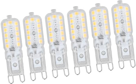 KIMISS Lampadina LED Dimmerabile G9 da 5 W, Confezione da 6, Copertura Trasparente, 22 LED, Lampada Sostitutiva a Risparmio Energetico per Paesaggi, per Lampade da Soffitto, Parete, da