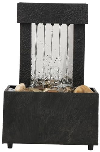 Alipis Indoor Tabletop Waterfall Fountain Ornament Creative Desktop Water Fountain Decoration for Home Office with Flowing Water Feature