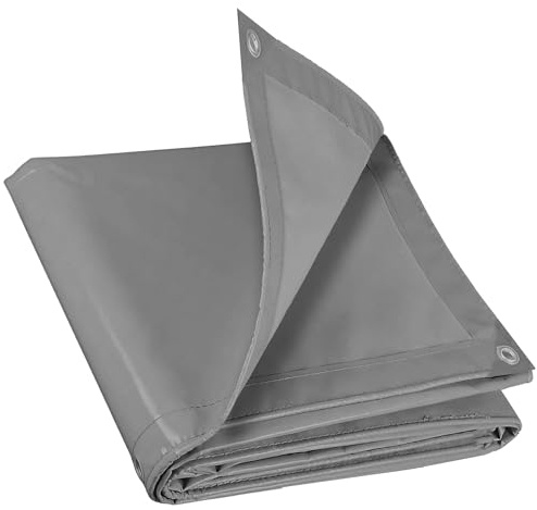 ESTO Telo impermeabile Esterno, Telone Occhiellato 180g/mq Telo Protettivo Multiuso Antistrappo con occhielli per Auto, Barche, Piscina, Giardino, Legna 3X4