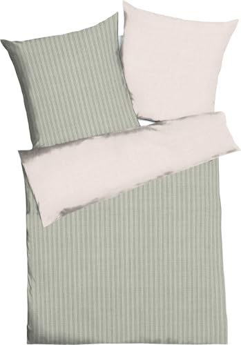 Kaeppel Wendebettwäsche Eternity Combo Feinbiber Khaki Größe 1x 135x200 cm + 1x 80x80 cm