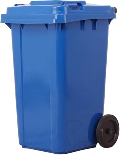 AMAZWI Bote Basura Exteriores Contenedor Residuos con Tapa, Bote Basura Exteriores Resistente con Asas Construcción Resistente, Bote Basura Perfecto For Patio Trasero, Terraza Y Garaje(Blue,240L)