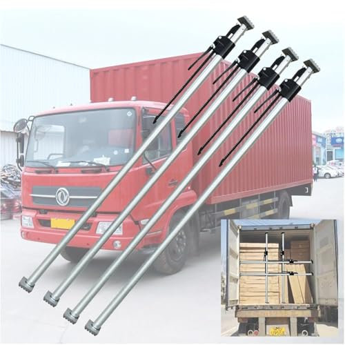 MegLob 4 Pcs Verstellbare Frachtstange, Ladungsrundenlaststange Für Ladungssteuer, Verstellbare Frachtstangen Für LKW -Bett, Starke Röhrchen -Frachtstange Für Pickup -Fahrzeug,183cm to 221cm