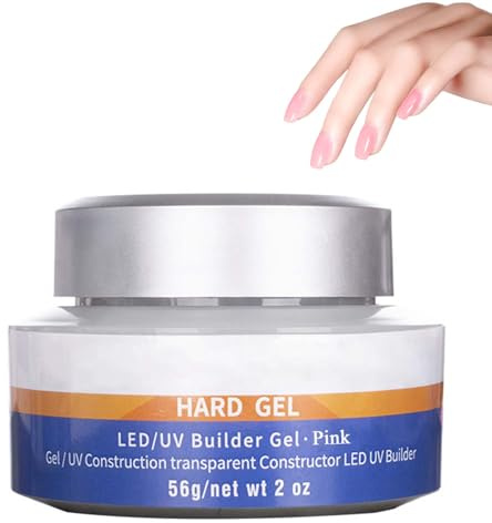 Builder Pink Nail & Gel - UV/LED Base for Strong Nails - Extensions and Art - Solid Gel for Home DIY