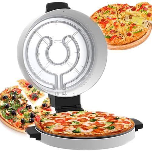 Pizza Maker - Fornello elettrico rotante antiaderente per calzoni, forno per pizza da banco e forno per quesadilla, macchina per pizza completamente automatica con tostapane a temperatura regolabile