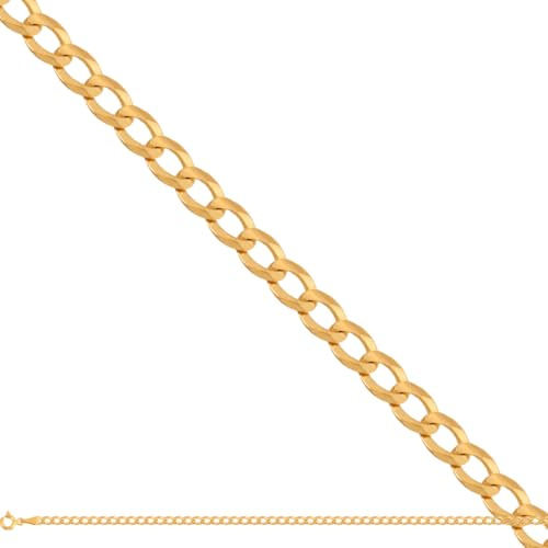 Rodium – Goldkette 14 Karat (585) Unisex, Goldkette Damen und Goldkette Herren, Cuban Chain, Panzerkette Gewicht 1.80g, Gold Kette Breite 1, Unisex Necklace