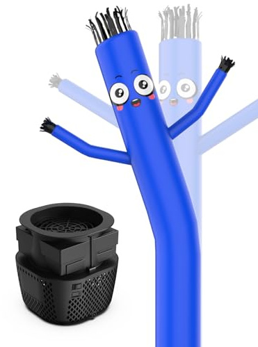 Puligoth Tube gonflable homme avec souffleur : 1,8 m de haut pour décoration extérieure avec mini ventilateur, pour ouverture de centres commerciaux, publicité commerciale (bleu)