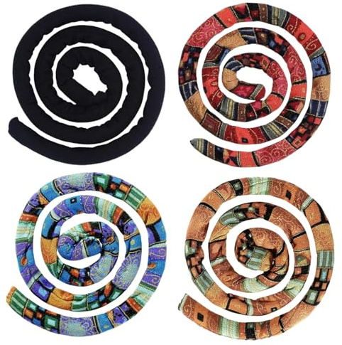 4 elastici per capelli con chiusura a spirale per dreadlock, filo di ferro incorporato, pieghevoli, accessori lunghi per dreadlock per donne e uomini con capelli ricci spessi