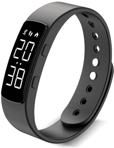 VEGOATY Contapassi orologio senza Bluetooth, impermeabile, per fitness tracker, contapassi, per uomo e donna, orologio fitness con contapassi, contatore calorie, monitoraggio del sonno
