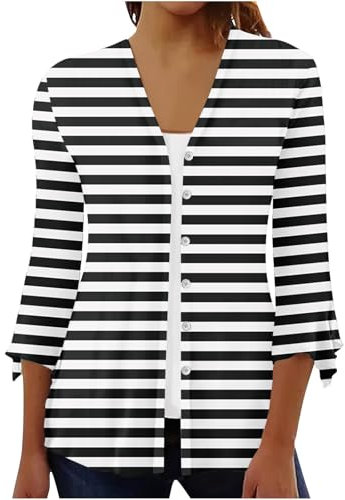 HAOLEI Bolero da Donna Cardigan Corto Elegante Giacca Bolero da Donna con Maniche Svasate a 3/4 e Orlo Alto e Basso Leggera Cardigan Aperto Leggero Morbido Estivo Boho