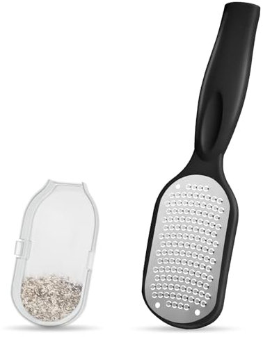 flintronic Hornhauthobel Hornhautraspel Fuß, Hornhauthobel Hornhautentferner Edelstahl, Manuelle Pediküre Hornhautfeile, Sanft & Schnell, Leicht zu Reinigen (Schwarz)