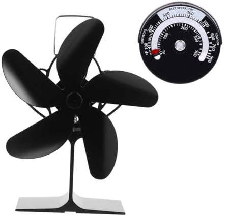 SEWOART Ventilateur de Poêle à Ventilateur Thermique Lames pour Cheminée Fonctionne Compatible avec Poêles à Gaz Granulés Accessoire de Cheminée
