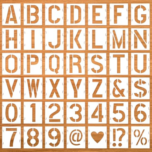 UNICRAFTALE 42 Stück Kunststoff Schablonen Mit Großen Buchstaben Und Alphabet Wiederverwendbare Malvorlagen Mit Zahlen Brennschablonen Für Scrapbooking Festival Kunstprojekte Zeichnen Gravieren 12cm
