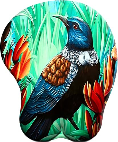 3D Tapis de Souris avec Repose-Poignet Ergonomique, Mousepad Gamer Tapis avec RemplissageMousse à mémoire, Base Antidérapant, Résistant à Usure，Pie colorée