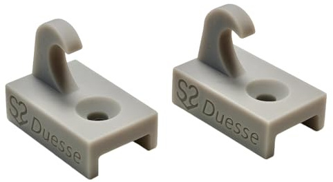 Duesse 2 Ganci per Zanzariere Scorrevoli Laterali – Alta Resistenza – Made in Italy – Colore Grigio Naturale – Set da 2 Pezzi – Compatibili con Sistemi Tipo