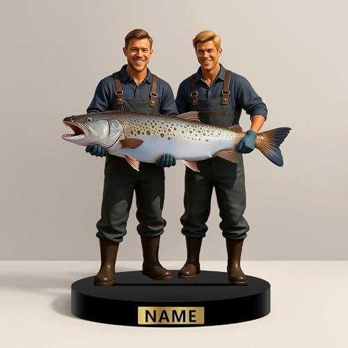 JLSKCN Personalisierte Foto Statue Plaque Zeichen Personalisierte Schreibtischdekorationen Acryl Bild Ausschnitt & Familie Gedenk Statue Porträt Geschenk Personalisiert für Familie Mann Papa Männer