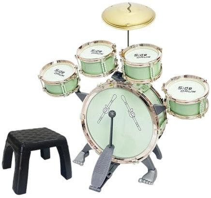 JISADER Kinder Schlagzeug Musikinstrumente Spielzeug Jazz Drum Kit Musikspielzeug Set für Geburtstagsgeschenk