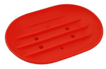 Seifenschale 2 Stück, Flexible Seifenschale aus Silikon, Seifenhalter for das Badezimmer, Reisehalter, in Bonbonfarbe FüR Badezimmer(Red 1)