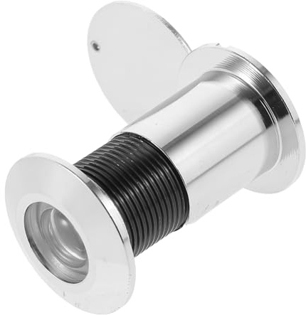 HOMSFOU Door Peephole Viewer Stainless Steel Glass Wide Angle Privacy Cover for Entry Doors Thickness Apartment Home Security Accessory