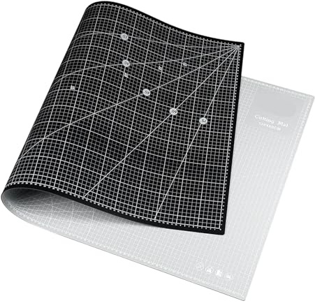 120 x 60 cm PVC-Schneidematte for Heimwerkerarbeiten – drehbares, doppelseitiges Bastelbrett for Nähen und Schnitzen von Kunstleder(Black - Grey)