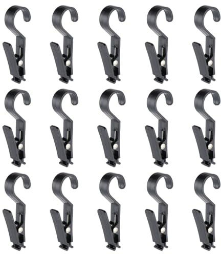 NIYANGLE 15 pezzi Clip con Gancio in Abs Rinforzato Pinze Antiscivolo Resistenti all Invecchiamento per Appendere Panni Tessuti e Campioni in Pelle per Viaggi e Uso Quotidiano