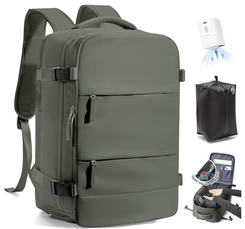 SZLX Sac à Dos Sous Vide Voyage 40x30x20 avec pompe Bagage Cabine 40x30x20 Ryanair Wizz air Easyjet Sac de Voyage Sous Vide Bagage à Main Avion Femme Sac à Dos Ordinateur Portable 14 Pouces Homme