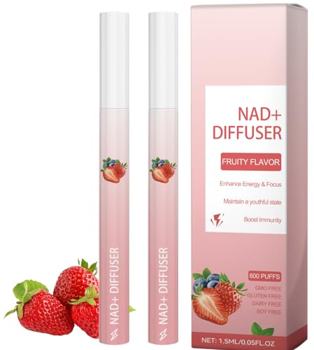 Bolígrafo difusor de hierbas sabor a fresa, bolígrafo difusor de gordolobo con aroma afrutado refrescante, inhalador portátil de aromaterapia con 600 bocanadas para uso diario relajante (2 unidades)