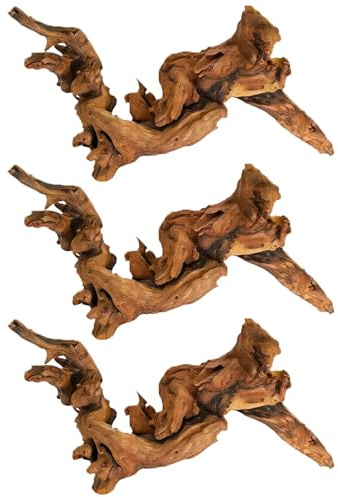 PONDON 3 Pcs Aquarium Driftwood, 7.9-9.8 In Azalea Root Wood, Reptile Terrarium Decorations, Assorted Shapes, Freshwater Aquarium Decor