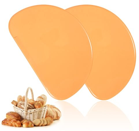 Packung mit 2 Silikon-Teigschaber 16x10.5cm Mehrzweck Teigkarte, Gebogener Teig-Schaber-Karten-Spatel-Set für Kuchen zum Brotbacken Antihaft-Teigschneider Pfannenwender Sauerteigkuchen Pizza Gelb