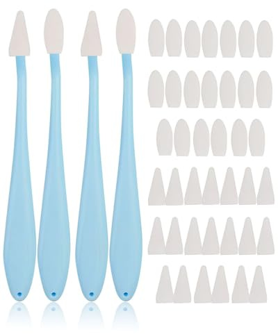 ZEXIJOW Kit da Gomma Pane 4 Pezzi con 40 Teste Spugne,Blu,Due diversi tipi di teste di spugna,Tortillons per Ombreggiare, Dettagliare e Correggere Disegni, Forniture Artistiche Professionali