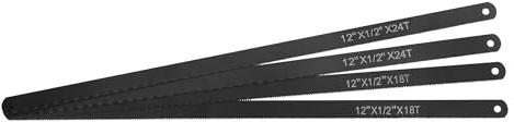 Performance Tool W741C 4-Piece 12 in. Hacksaw Blades