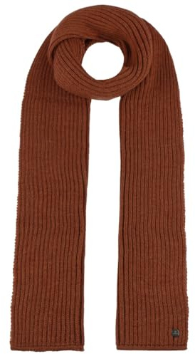 LIERYS Merino Winterschal Damen/Herren (Unisex, 185 x 20 cm) - Made in Germany - Modischer Strickschal aus Merinowolle - Schal mit Rippstrickmuster - Herbstschal Herbst/Winter rost