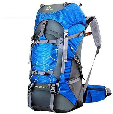 fengtu 60L bolsas de deportes al aire libre impermeable mochila de senderismo para los hombres y mujeres/escalada Mochila/Camping mochila/mochila de viaje montañismo, Azul