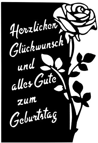 Ideen mit Herz Stanzschablone, Geburtstagswünsche, 10cm x 14,5cm