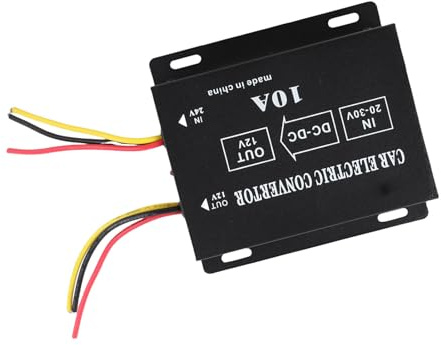 Car Power Converter, DC 24V to 12V Inverter Electric Inverter Voltage Reducer Down Transformer (24V to 12V/10A/120W)