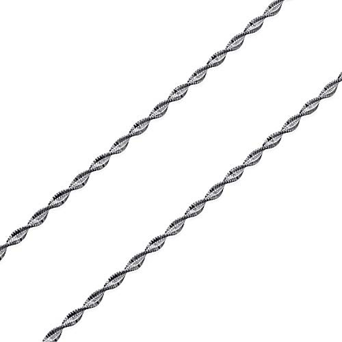 MATERIA Damen Halskette Singapurkette 60cm - 925 Silber Kette Collier schwarz rhodiniert in Schmuck-Etui K20-60
