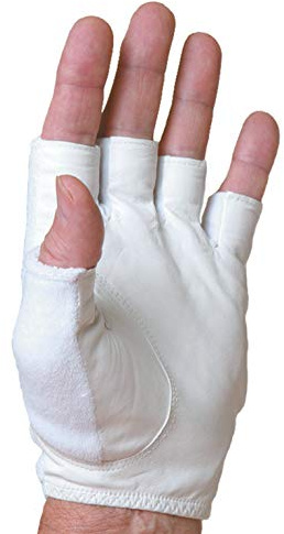 Tourna Tennis Glove-Mens Half, Finger-Large-Left, White (TGH-M-L-L)